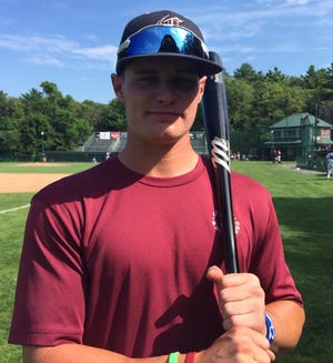 Griffin Conine, who played in the outfield for Cotuit last summer, is profiled in the TV special "Cape Cod: A Journey to the Bigs." (BP photo by Mike Richard)