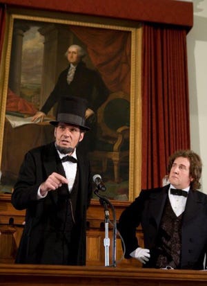 George Buss, left, and Tim Connors will be featured as Abraham Lincoln and Stephen A. Douglas during "Lincoln in Conversation." [PHOTO PROVIDED]