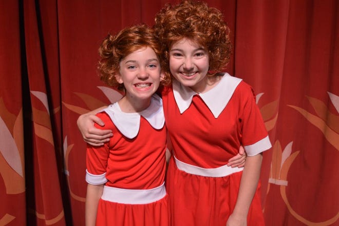 Sofia Jorgensen and Rayli Boyd as Annie in the Columbus Children's Theatre production of “Annie”