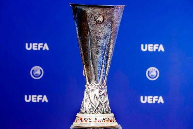 Authorities in Mexico say the Europa League trophy has been recovered after it was stolen in the central city of Leon. (Salvatore Di Nolfi/Keystone via AP, File)