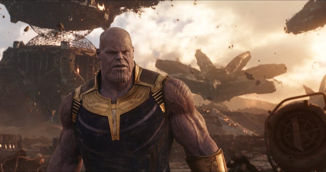 The maleficent Thanos (Josh Brolin) is very much into destruction. [Marvel Studios]
