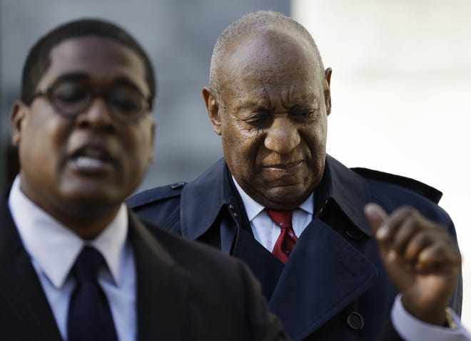 Bill Cosby arrives during jury deliberations in his sexual assault retrial, Thursday, April 26, 2018, at the Montgomery County Courthouse in Norristown, Pa. (AP Photo/Matt Slocum)