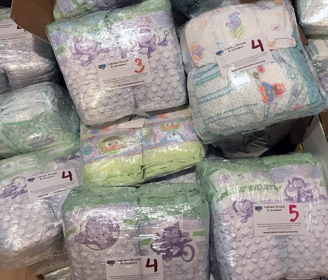 Babies Need Bottoms, a nonprofit that started up last year, provides diapers to those in need in parts of Western North Carolina, including Henderson County. The nonprofit packages the diapers and gives them to other nonprofits for their clients. [Photo provided]