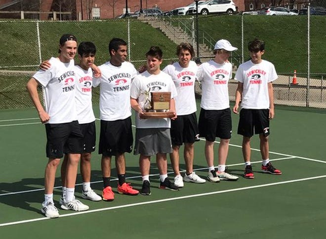 The Sewickley Academy boys tennis team claimed its 15th straight WPIAL Class 2A championship Friday. [Jeremy Tepper/BCT staff]