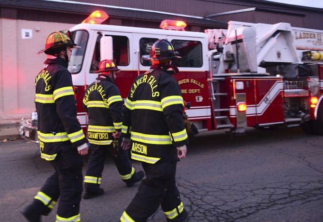 Beaver Falls firefighters return to the station from a false alarm Dec. 7. Lucy Schaly/BCT file]