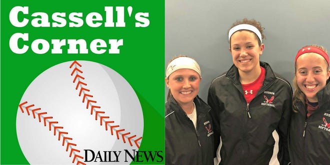 Hudson softball coach Laura Bowen (left), senior captain Maddie Haufe (middle) and junior Sophia Togneri were the latest local athletes to join Cassell's Corner podcast. [Courtesy Photo]