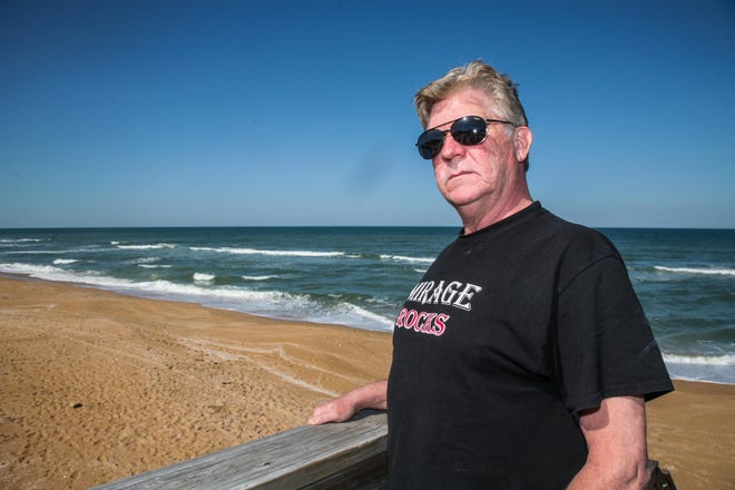 Evan Jacobsen, 58, of New Hampshire survived a rip current in Ormond-by-the-Sea that nearly drowned him. Ormond-by-the-Sea on Saturday, April 28, 2018. [News-Journal/Lola Gomez]