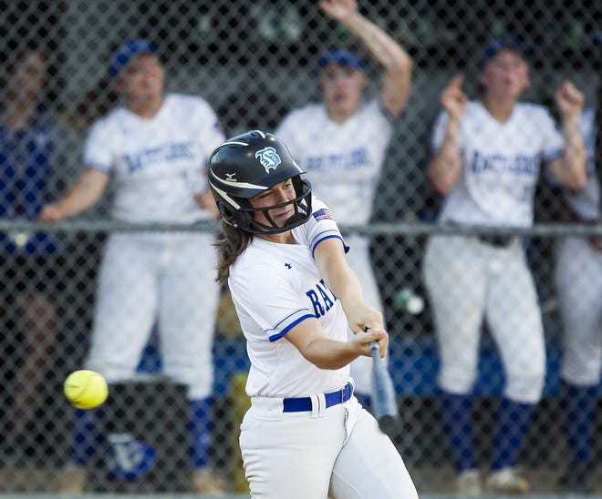 Belleview's Lailah Eary strikes out in the bottom of the third inning. [[Doug Engle/Staff photographer]
