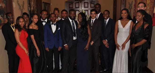 The National Association for the Advancement of Colored People's Monroe County chapter recently held its annual gala at Stroudsmoor Country Inn, focusing mainly on the chapter's Youth Council members. From left: Jabari Gooding, Treasurer Chelsi Roberts-Williams, Stephanie Waterton, Chelsi Vaughn, D'Andre Tillman, President Naisiah Hoskins, Cassandra Wiggins, Second Vice President Marquis Peacock, Mr. and Mrs. Marlon Calder (youth advisors), Third Vice President Taha Vahanvaty, First Vice President Brandon Teal, Secretary Ademola Adeleye, Assistant Treasurer Taylah Mitchell, Imani Robinson (NAACP Montclair State University Youth vice president) and Assistant Secretary Ryan Rodriguez. [PHOTO PROVIDED]