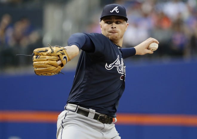 The Atlanta Braves' Sean Newcomb delivers a pitch during the first inning against the New York Mets on Wednesday in New York. [FRANK FRANKLIN II/THE ASSOCIATED PRESS]