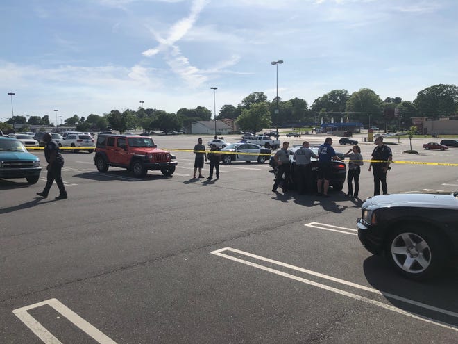 Police investigate a shooting outside of Eastridge Mall on May 3. [KEVIN ELLIS/THE GASTON GAZETTE]