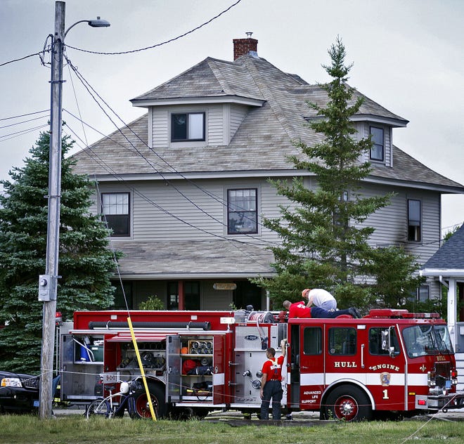 The Hull Fire Department knocks down a fire on Phipps Street. Ledger file photo