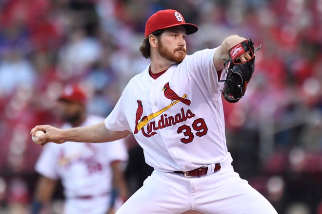 St. Louis starting pitcher Miles Mikolas returned from a three-year stay in Japan when he signed with the Cardinals during the offseason. The right-hander has been one of the top starters for the Cardinals in his return, walking only two batters in 40 innings this season. [Michael Thomas/The Associated Press]