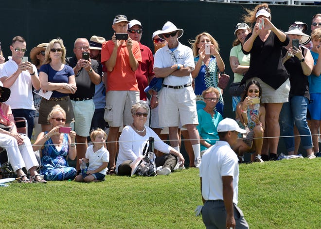 The updated mobile device policy on the PGA Tour allows fans to take videos and photos throughout the tournament grounds. [Will Dickey/Florida Times-Union]