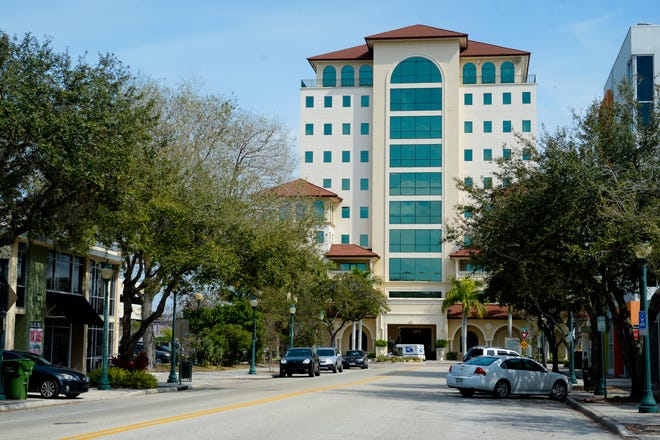The 77,089-square-foot Kane Plaza at 1 S. School Ave. is the tallest office building on the east end of downtown Sarasota. [HERALD-TRIBUNE ARCHIVE / 2014]