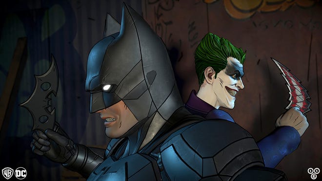 The Joker imitates his hero, Batman, going so far as to creating his own version of the Batarang, in "Batman: The Enemy Within — Episode 5: Same Stitch." [Telltale Games]
