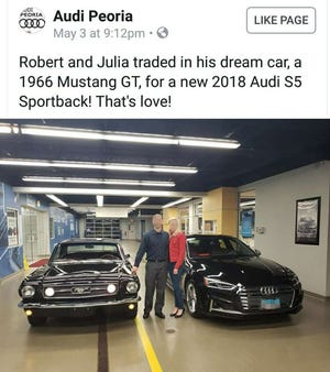THEDRIVE.COM

A screenshot of a recent Facebook post from Audi Peoria. The trade of a classic car for a new one raised hackles around cyberspace.