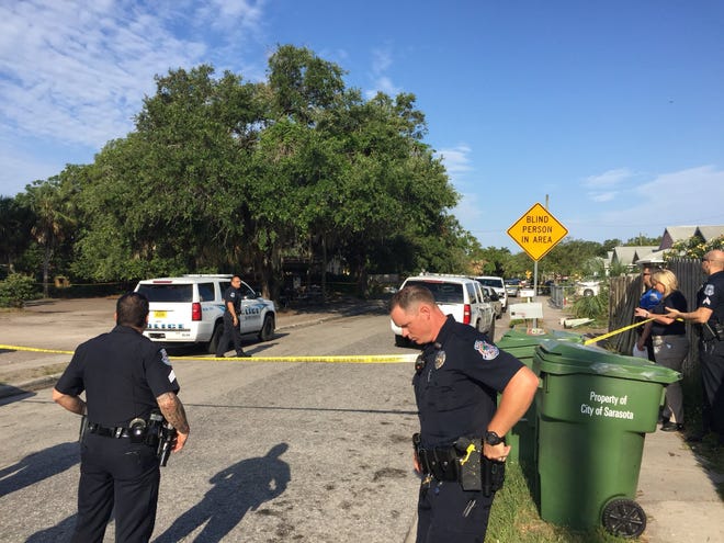 The scene of a shooting in the 1500 block of 20th Street in Sarasota on May 11, 2018. [SNN-TV photo]