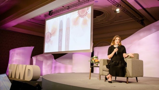 Drew Barrymore speaks at a WWD Beauty CEO Summit session last year at The Breakers.
