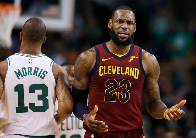 LeBron James was held to 15 points on 5 of 16 shooting in a Game 1 loss to the Celtics on Sunday.