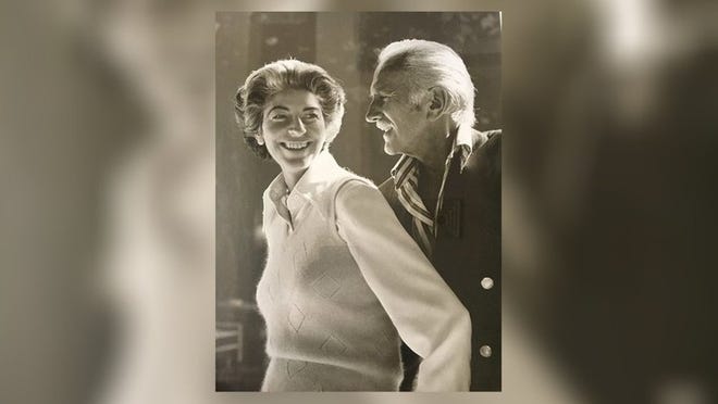 Philip and Mary Huiltar posed for a photograph taken sometime before his death in 1992. The couple moved to Palm Beach in the 1960s. Photo courtesy Leslie Hindman Auctioneers