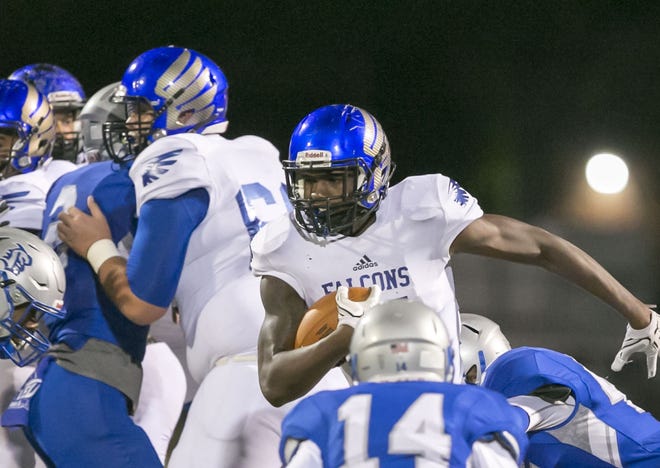 Menendez running back Tye Edwards will have plenty of chances to show his game-breaking ability Friday night and next season. [Alan Youngblood/GateHouse Florida]