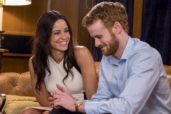 Parisa Fitz-Henley as Meghan Markle and Murray Fraser as Prince Harry in "Harry & Meghan: A Royal Romance." [PHOTO COURTESY OF LIFETIME]