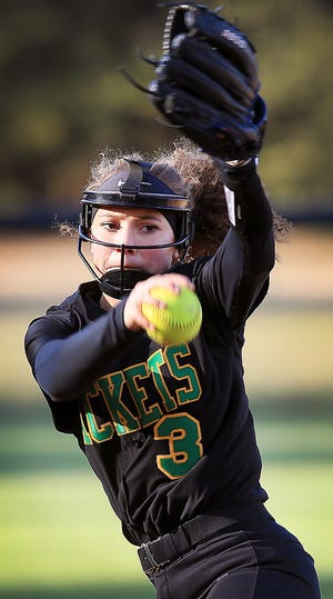 Bessemer City pitcher Haleigh Guenther was named Southern Piedmont 1A Conference softball player of the year. [JOHN CLARK/THE GASTON GAZETTE]