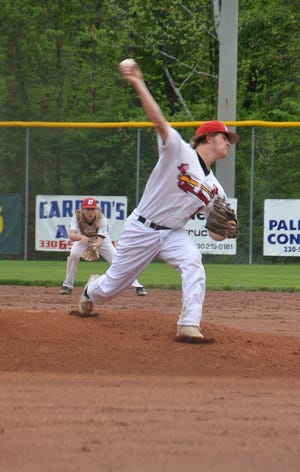 Brenden Hershberger pitched five scoreless innings to lead Crestwood to victory over LaBrae in Wednesday's district semi.