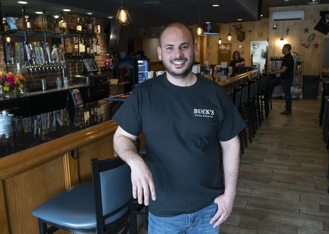 Nick Panarelli, owner of Buck's Whiskey and Burger Bar at 62 Green St. in Worcester. [T&G Staff/Ashley Green]
