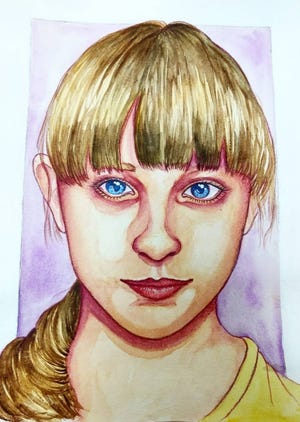 Anya Aranda, a student at North Davidson High School, recently created this portrait of a Russian orphan, which was later sent to her by the Memory Project program. The Russian children recently sent North Davidson art students a video thanking them for the artwork. [Contributed photo]