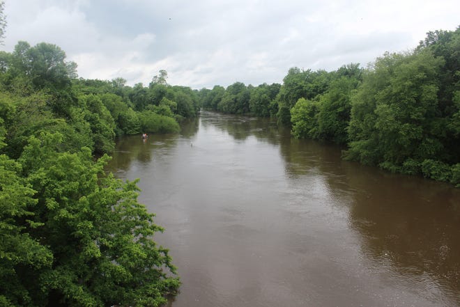 The Appomattox River on May 18, 2018. Due to expected rain, the river is under a minor flood warning through the weekend. [John Adam/progress-index.com]