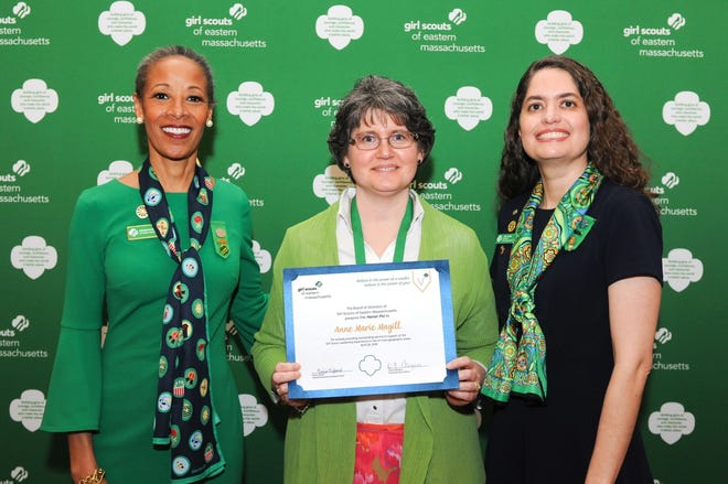 Pictured left to right: Denise Burgess, CEO of Girls Scouts of Eastern Massachusetts, volunteer Anne Marie Magill of Woburn and Tricia Tilford, board chairwoman and president of Girls Scouts of Eastern Massachusetts. [Courtesy photo]