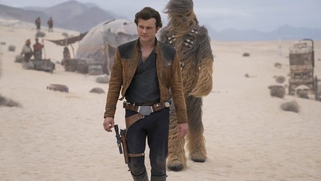 Alden Ehrenreich is Han Solo and Joonas Suotamo is Chewbacca in “Solo: A Star Wars Story.” Contributed by Lucasfilm