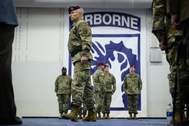 Once deployed, the Fort Bragg headquarters, led by Lt. Gen. Paul LaCamera, will make up the core of the Combined Joint Task Force Operation Inherent Resolve, which leads the international coalition battling the Islamic State in Iraq and Syria. [Andrew Craft/The Fayetteville Observer]
