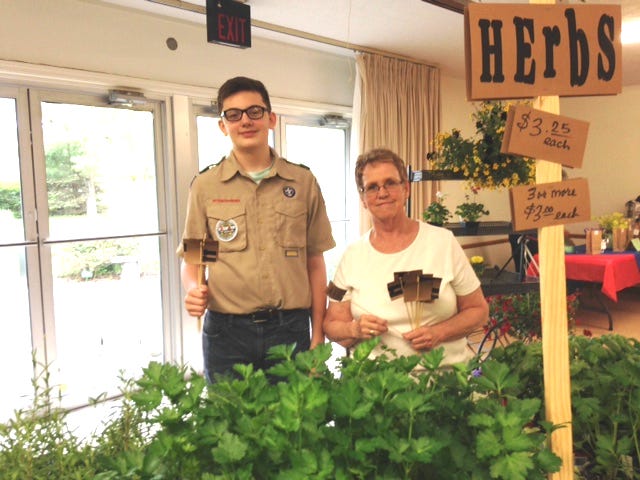Ethan Parker and his Grandmother Marilyn Tyger, first vice president of Portage County Gardeners, and vice president of the Portage County Herb Society.