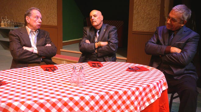 The comedy "Breaking Legs," with, from left, Henry Wihnyk as Lou Grazianio, Ed Coogan as Mike Francisco, and Ed Hunter as Tino De Felice, opens Friday at the Gainesville Community Playhouse. [Submitted photo by the Gainesville Community Playhouse]