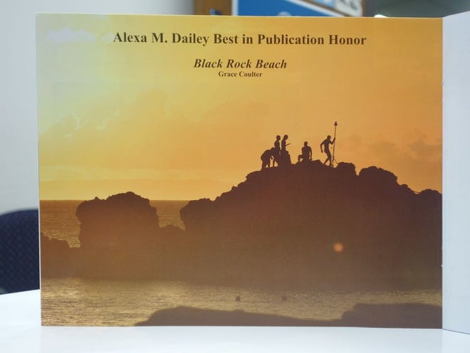 The Alexa M. Dailey Best in Publication Honor was awarded to Grace Coulter for her photo “Black Rock Beach” at the Coffee Spoon, which marked the distribution of the 2017 – 2018 Kaleidoscope Journal of Arts and Literature and was held at Spoon River College.