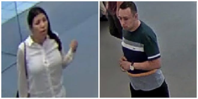 Braintree police said this couple distracted an older woman, stole her credit card and used it to make more than $6,000 in purchases. Mass Most Wanted/Photo