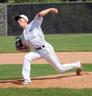 West Ottawa's Tyler Bosma gave up one run on four hits in a complete game 3-1 win over Holland Christian on Saturday. [Chris Zadorozny/Sentinel staff]