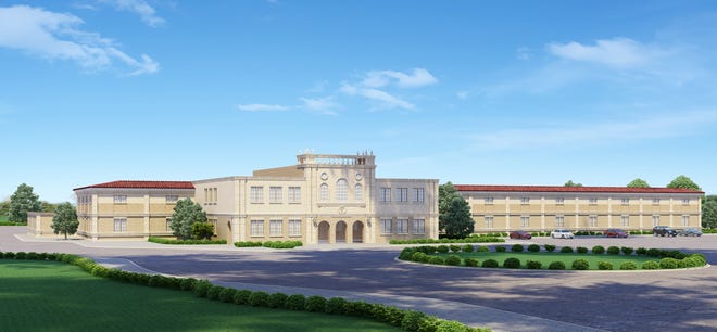 Pictured is an artist rendering of the Texas Tech University School of Veterinary Medicine, which is slated to be housed in Amarillo. (Texas Tech University System)