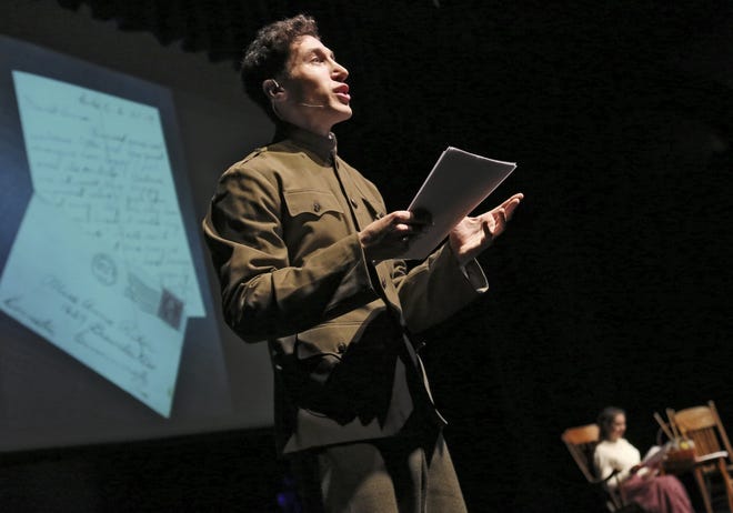 Noah Portman stars as David Pastor, a World War I soldier from Columbus, in "Letters Home." [Eric Albrecht/Dispatch]
