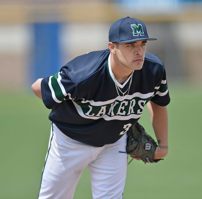 All-America pitcher Chris Vallimont will get the start for the Mercyhurst University baseball team Sunday at 7 p.m., when the Lakers take on Columbus State in the NCAA Division II World Series in Cary, North Carolina. [CHRISTOPHER MILLETTE/ERIE TIMES-NEWS]