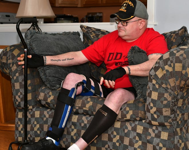 Disabled veteran Frank Purdy, whose niece allegedly used his VA grant to buy an SUV, is seen at home in Northbridge. [T&G Staff/Christine Peterson]