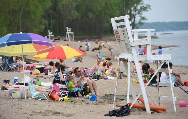Crowds fill Beach 6 at Presque Isle State Park on May 26. [JACK HANRAHAN/ERIE TIMES-NEWS]
