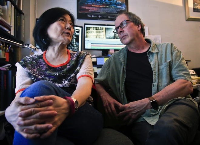 Filmmakers Li-Shin Yu and Ric Burns discuss their new PBS documentary "The Chinese Exclusion Act," during an interview in New York. [The Associated Press]