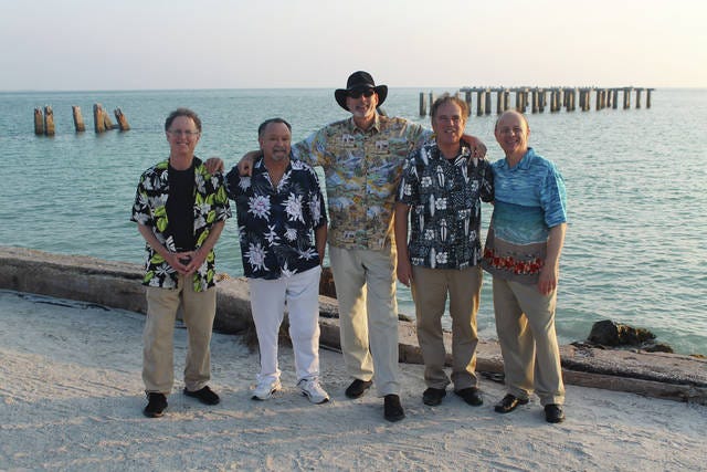 California Surf Inc. members who will perform in Nevada are (from left) Ed Carter, Bobby Figueroa, Randell Kirsch, Sterling Smith and Probyn Gregory. Photo Contributed