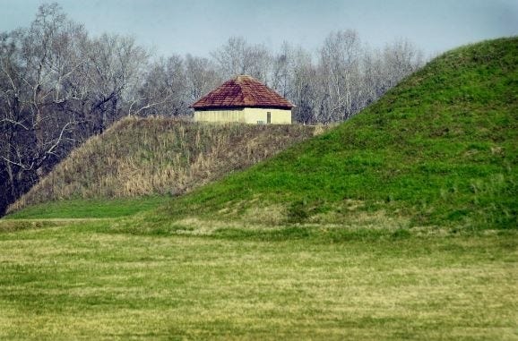 The tallest of the mounds in the Moundville Archaeological Park is shown. [File photo]