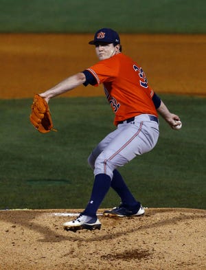 Auburn pitcher Casey Mize has dazzled scouts for months with his impressive arsenal of pitches. The tantalizingly talented Auburn right-hander was the No. 1 pick, selected by the Detroit Tigers, in the Major League Baseball draft on Monday night. (AP Photo/Butch Dill)