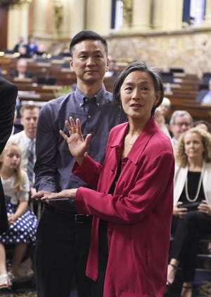 State Rep. Helen Tai, D-178, of Solebury, was sworn in to her new seat Tuesday, where she will represent Solebury, New Hope, Wrightstown, Northampton and Upper Makefield. [COURTESY OF PA HOUSE DEMOCRATIC COMMITTEE]